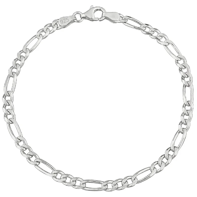 women classic bangle bracelets -Solid Sterling Silver 7 Inch Link Bracelet