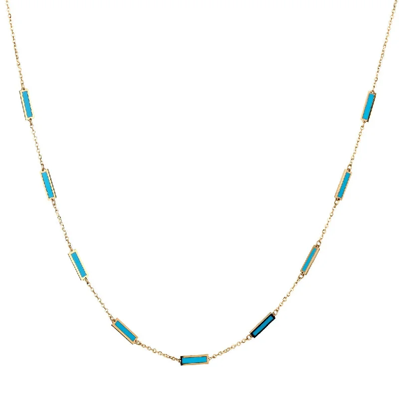 women beaded necklaces -BAR & CHAIN NECKLACE