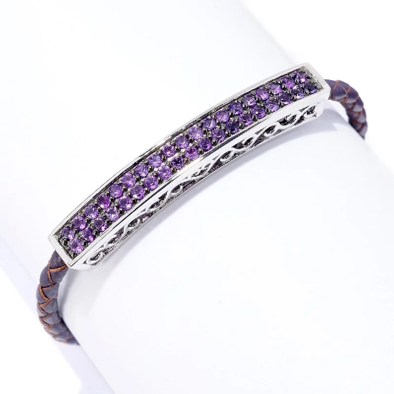 women vibrant bangles -925 Sterling Silver African Amethyst Bracelet