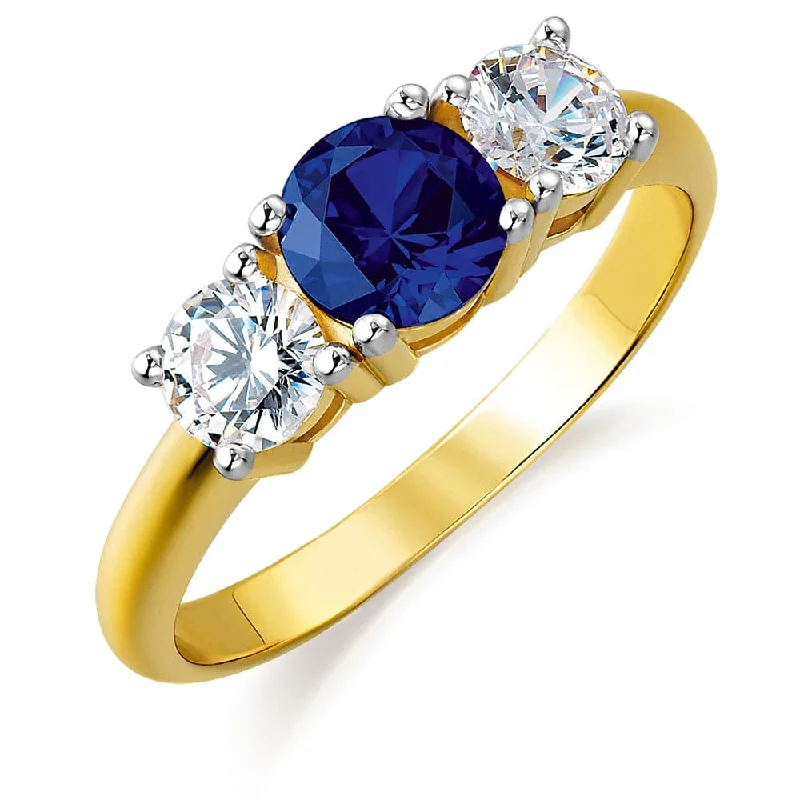 women affordable rings -Tru-Sapphire Trilogy Ring