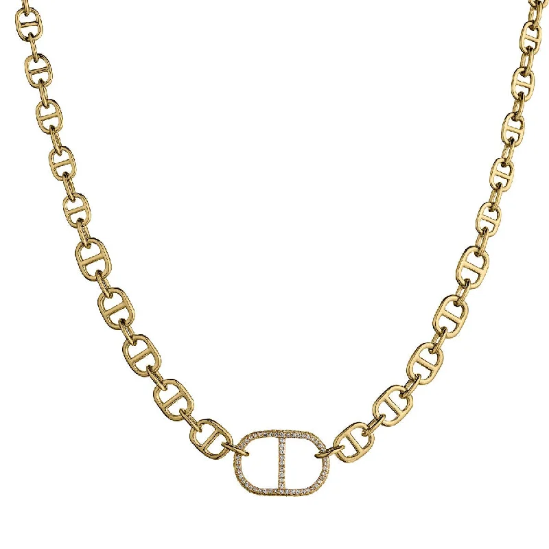 women delicate necklaces -DIAMOND LINK CHAIN NECKLACE