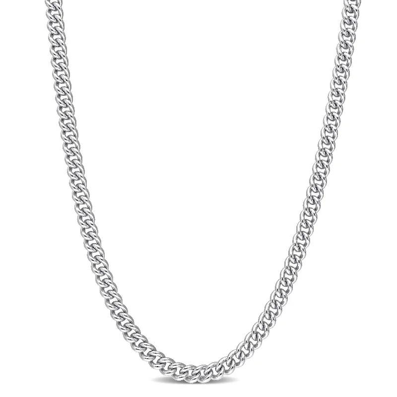 women eternity necklaces -Miadora Sterling Silver Curb Link Necklace