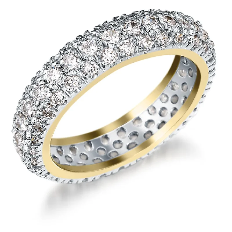 women personalized wedding rings -Crystal Ice Eternity Ring