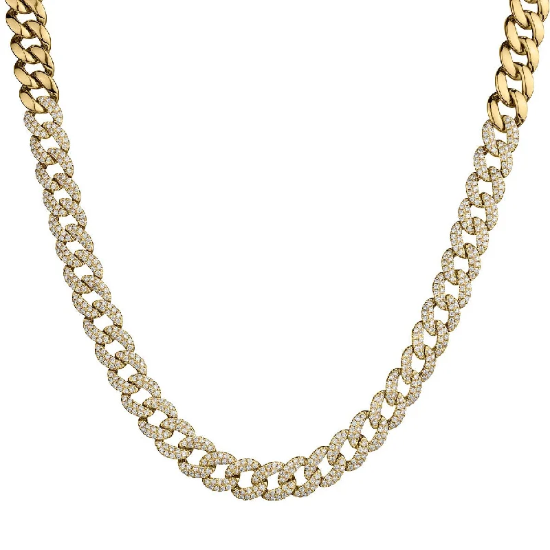 women luxury gold necklaces -DIAMOND CURB LINK NECKLACE