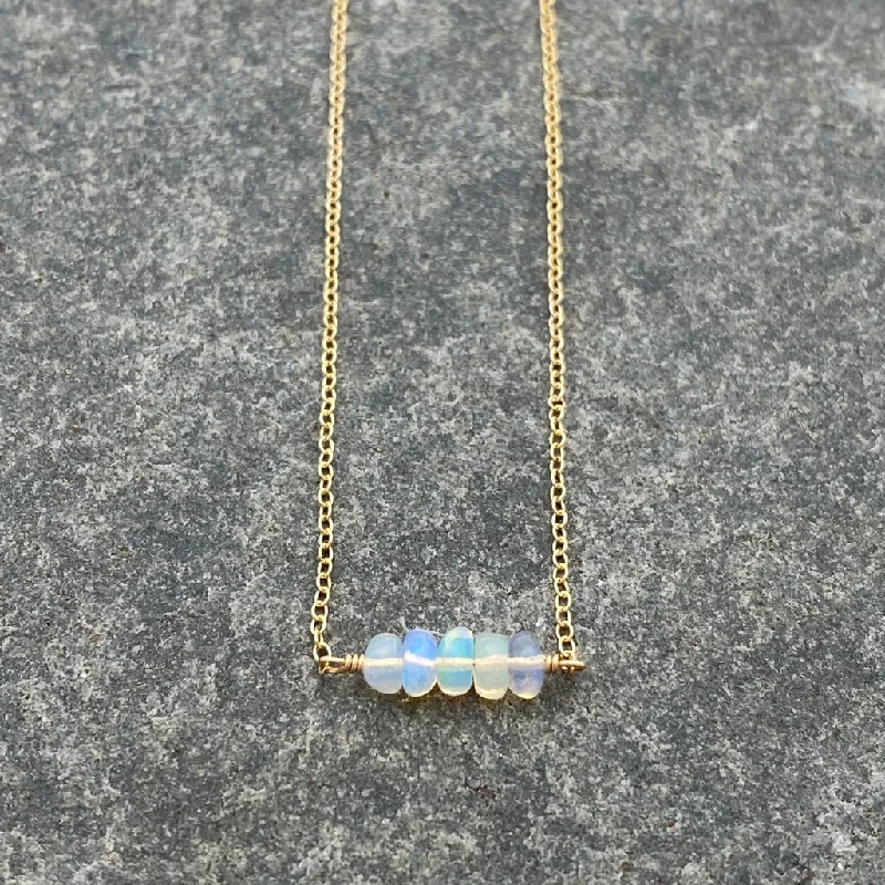 women dainty necklaces for women -October Birthstone OPAL - Twig Necklace