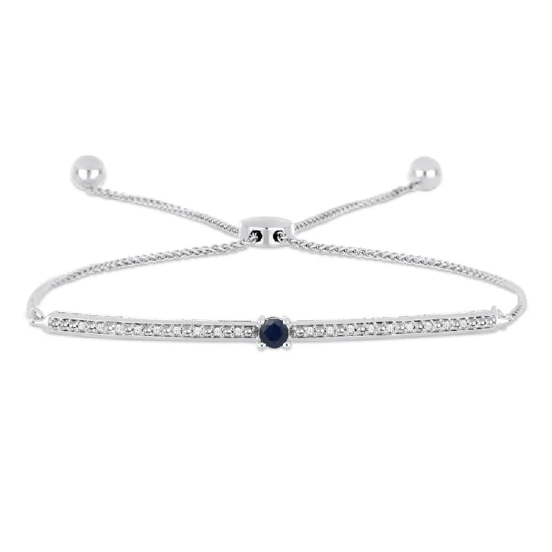 women delicate bracelets -1/6ct TDW Diamond Gemstone Bracelet in 10k White Gold