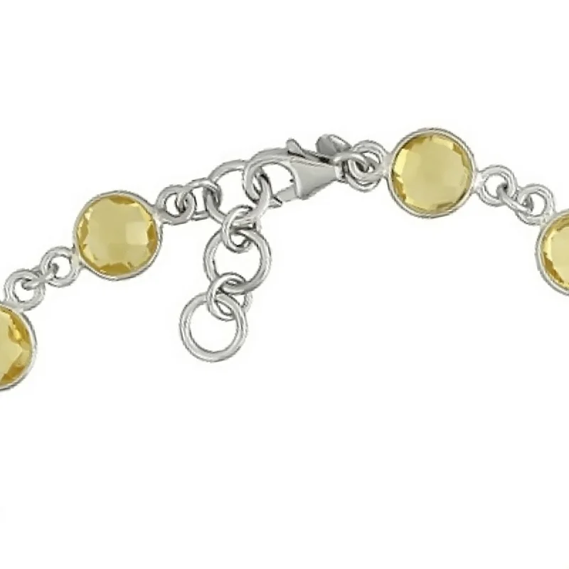 women custom charm bracelets -925 Sterling Silver Citrine Bracelet