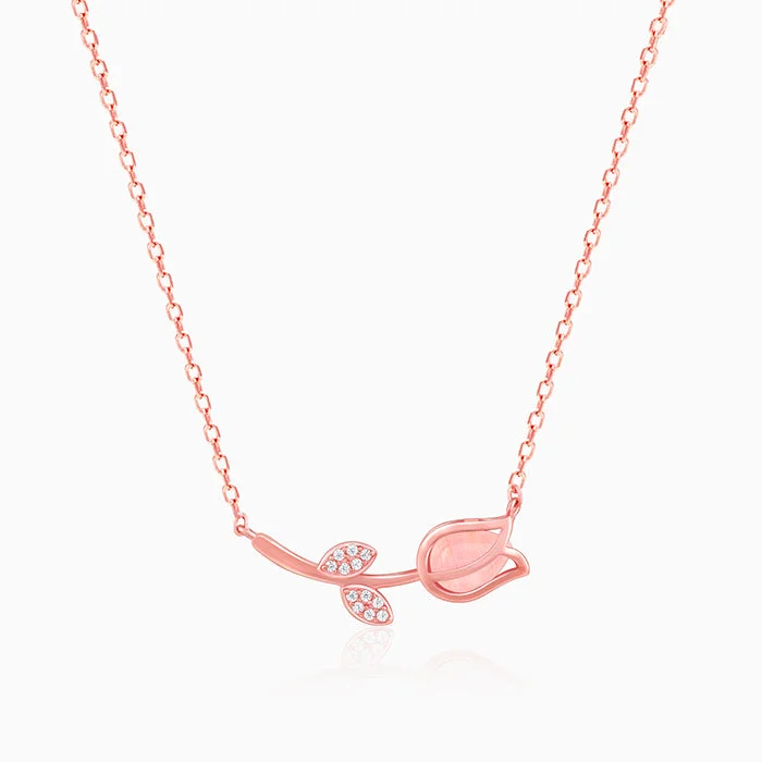 women vintage necklaces -Anushka Sharma Rose Gold Pink Quartz Flower Necklace