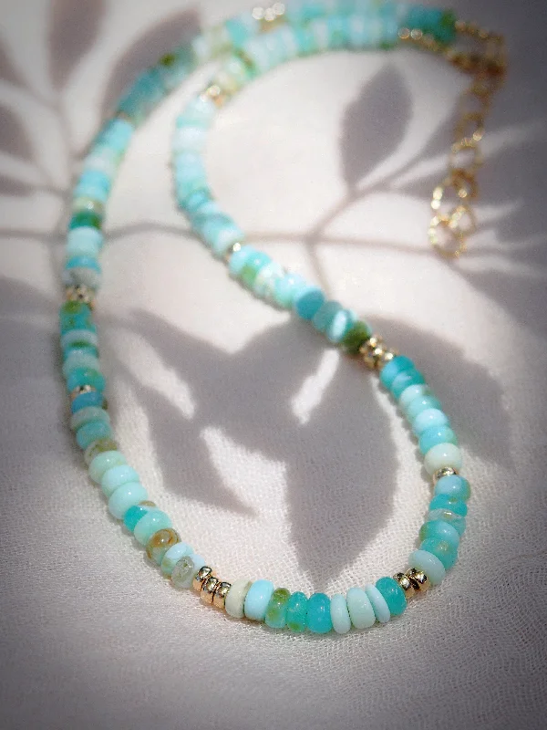 women beautiful necklaces -Peruvian Blue Opal Necklace - Mana'olana