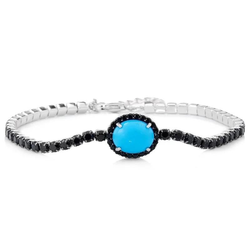 women pearl bangles -925 Sterling Silver Sleeping Beauty Turquoise Bracelet