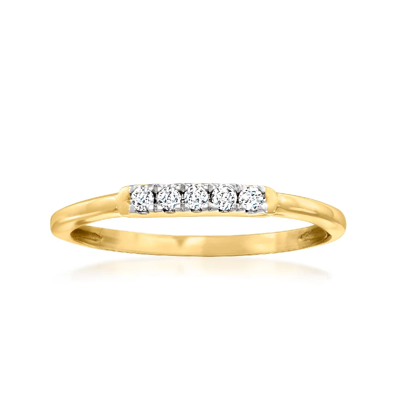 women eco-friendly engagement rings -Canaria Diamond 5-Stone Ring in 10kt Yellow Gold