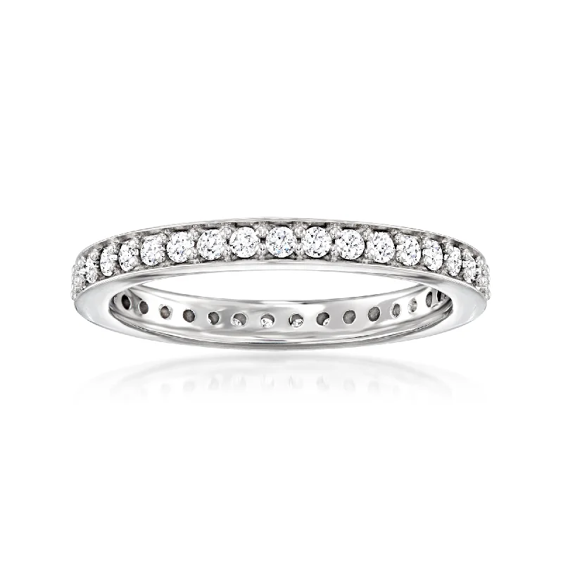 women bridal jewelry engagement rings -Ross-Simons Lab-Grown Diamond Eternity Band in Sterling Silver