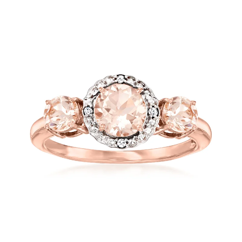 women timeless engagement rings -Ross-Simons Morganite Ring With Diamond Accents in 14kt 2-Tone Gold