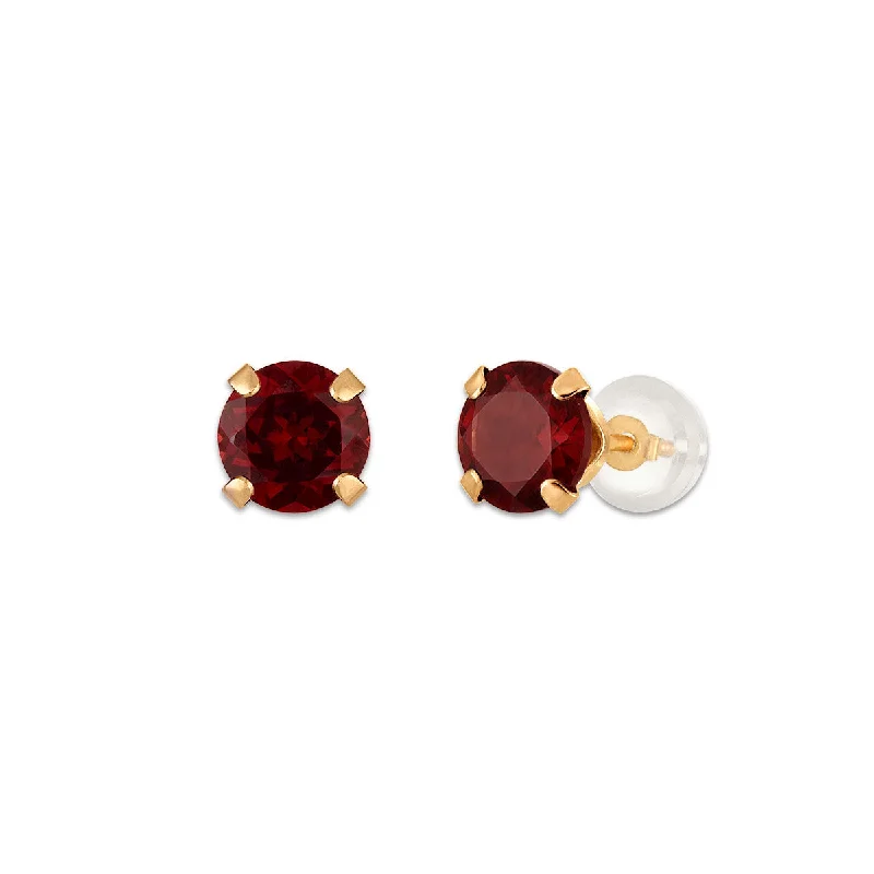 women luxury earrings for women -Garnet Birthstone Stud Earrings in 10KT Gold