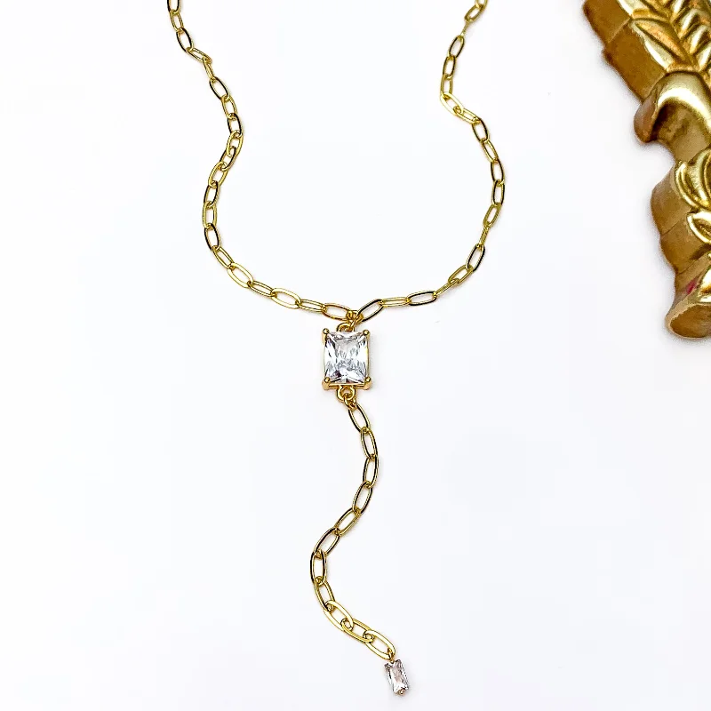 women eco-friendly necklaces -Kinsey Designs | Yara Lariat Necklace with CZ Crystal Pendants