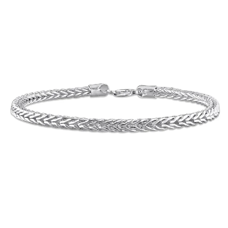 women rose gold bracelets -Miadora Foxtail Chain Bracelet in Sterling Silver - 9 in