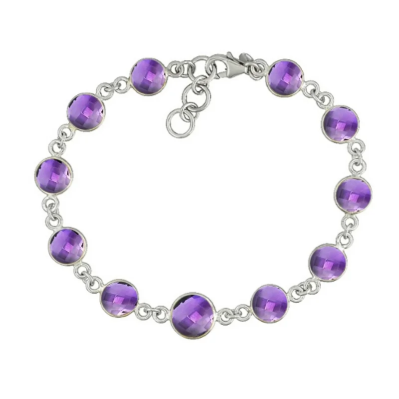 women vintage bangles -925 Sterling Silver African Amethyst Bracelet