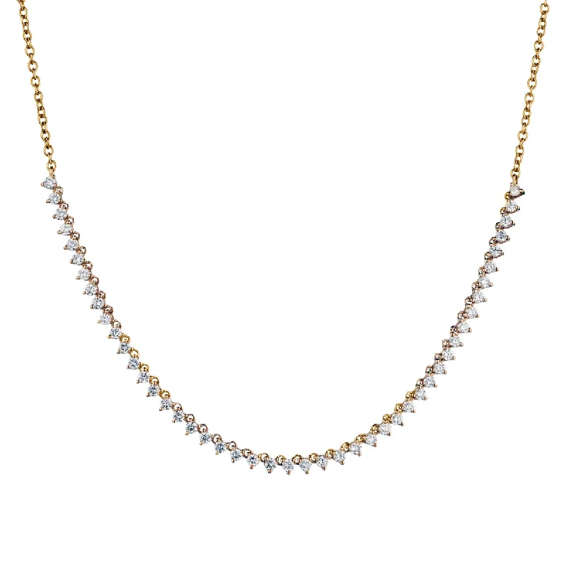 women geometric chain necklaces -DIAMOND TENNIS NECKLACE