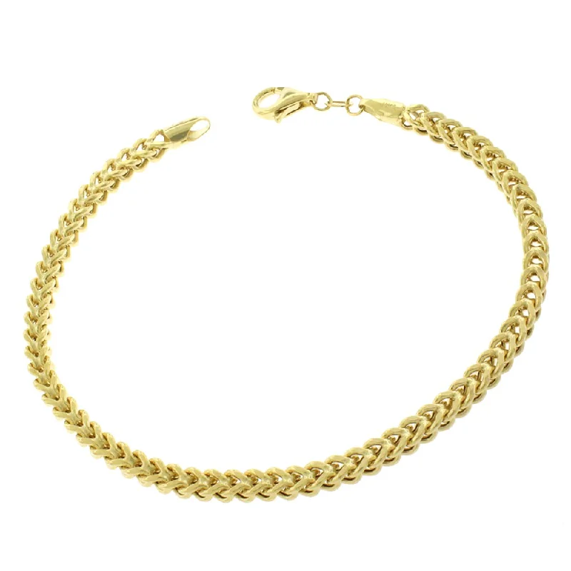 women diamond bracelets -10k Yellow Gold 3.5mm Hollow Franco Link Bracelet Chain 8"