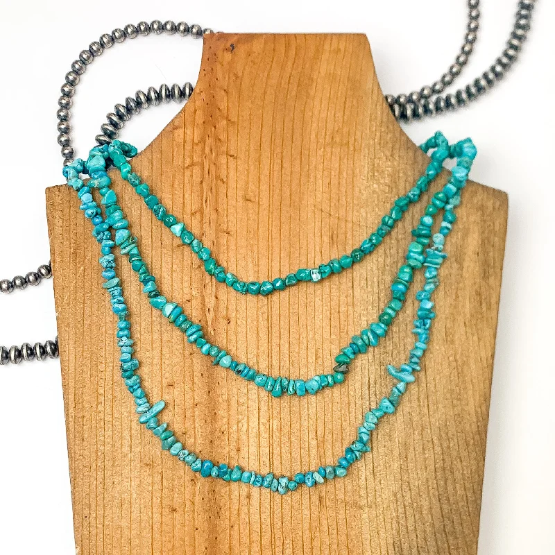 women elegant pendant necklaces -Luane Begay | Navajo Handmade Kingman Turquoise Chip Necklace