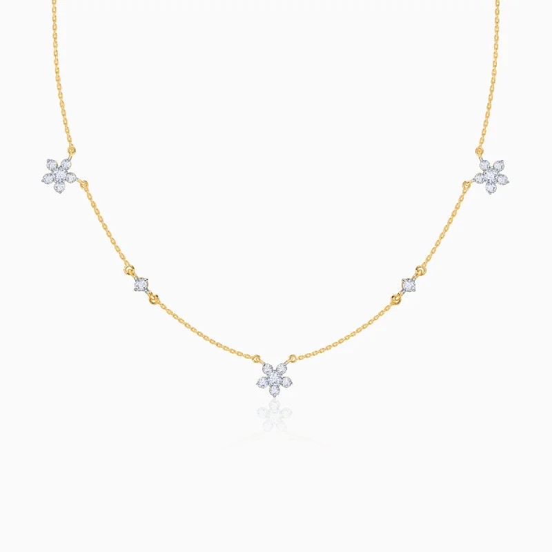 women moonstone necklaces -Gold Novae Diamond Necklace