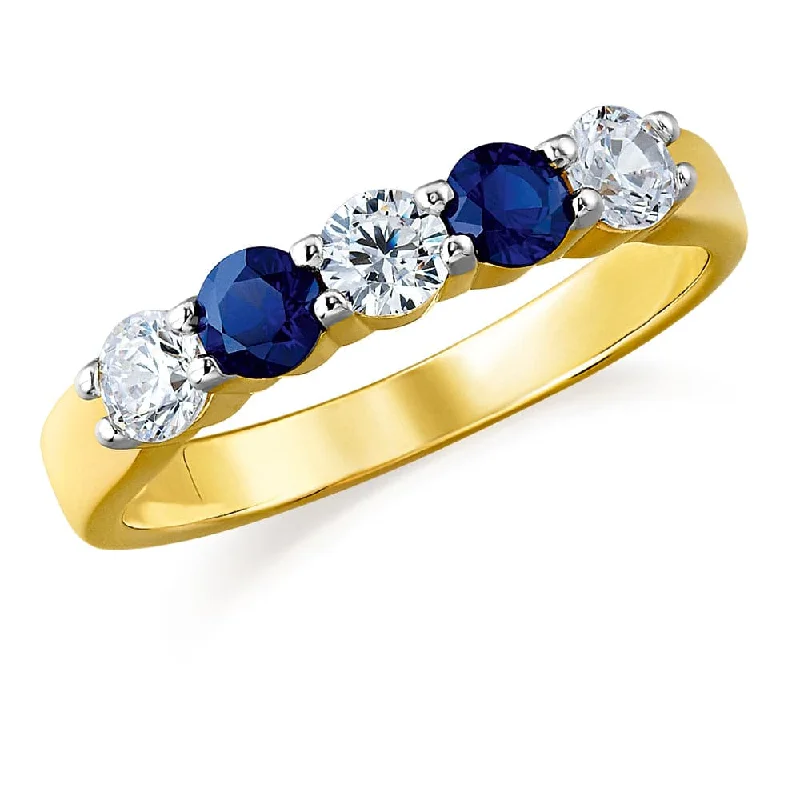 women silver rings -Tru-Sapphire Quintet Ring