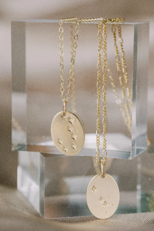 women classic necklaces -written in the stars necklace { silver + gold }