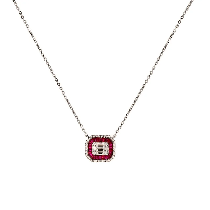 women luxurious necklaces -RUBY & DIAMOND NECKLACE