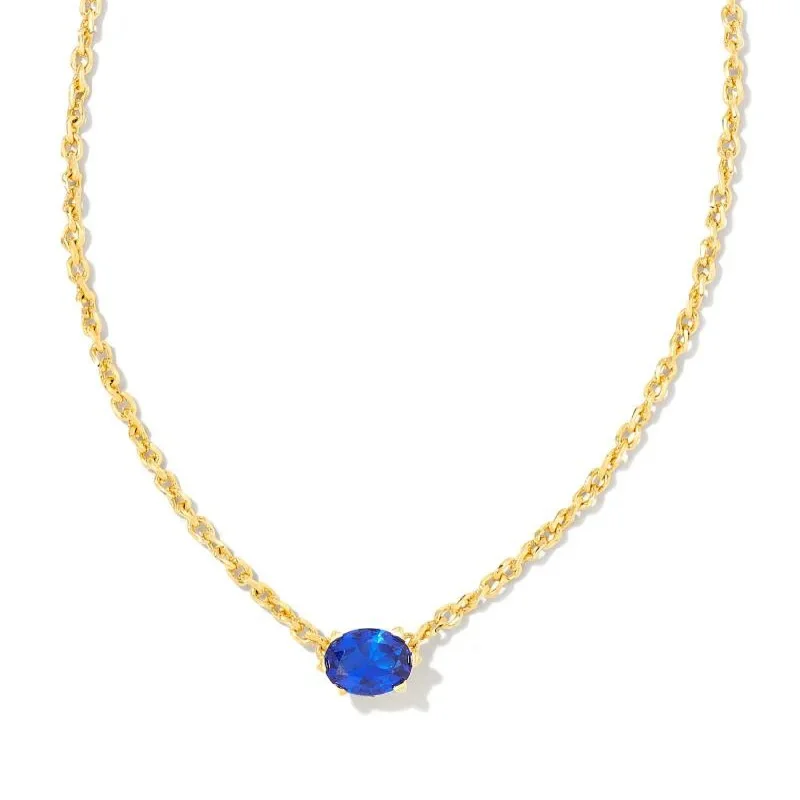 women double-layer necklaces -Kendra Scott | Cailin Gold Pendant Necklace in Blue Crystal