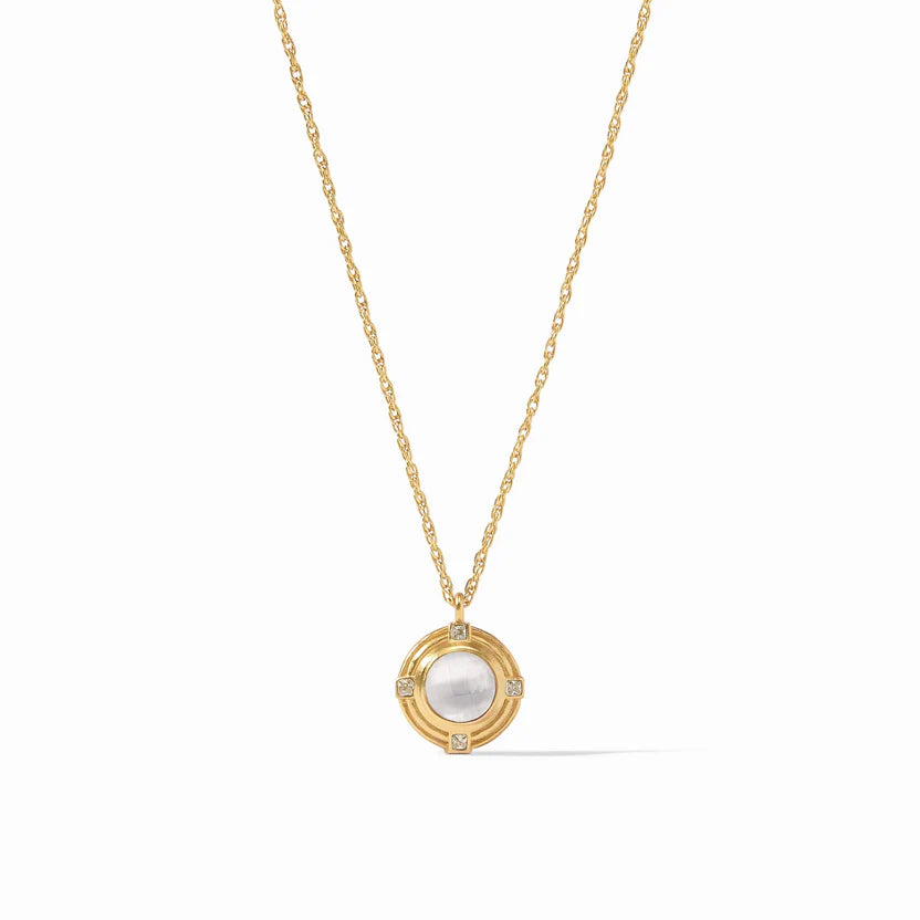 women statement chain necklaces -Julie Vos | Astor Solitaire Necklace with Iridescent Clear Crystal in Gold