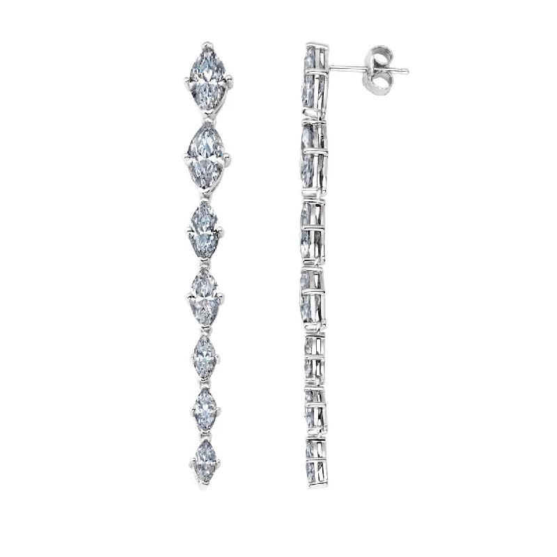 women chandelier earrings -Crislu Platinum Plated Sterling Silver Cubic Zirconia Drop & Dangle Fashion Earrings