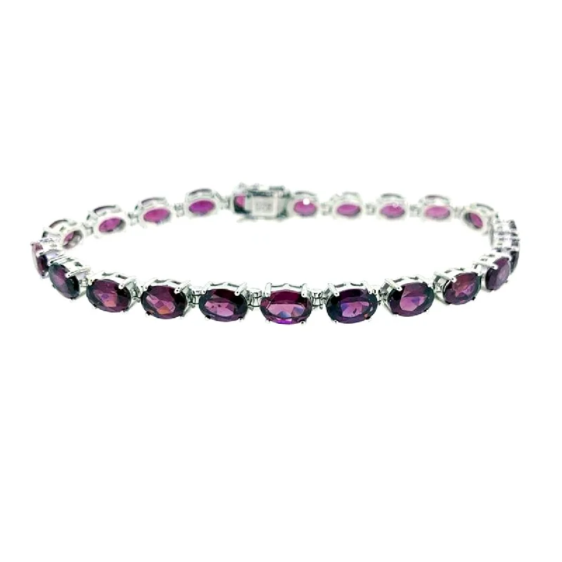 women elegant bracelets -925 Sterling Silver Rhodolite Garnet Bracelet