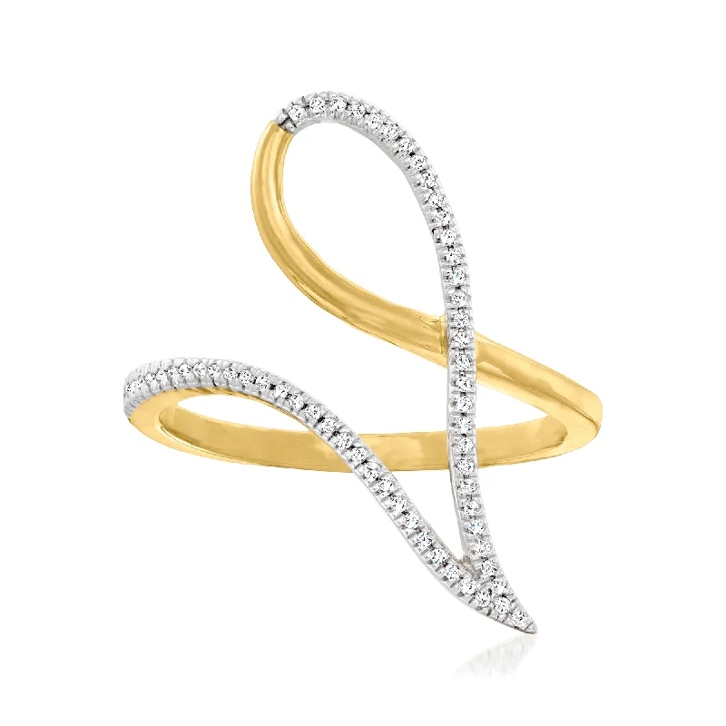 women halo engagement rings -Canaria Diamond-Accented Open-Space Geometric Ring in 10kt Yellow Gold