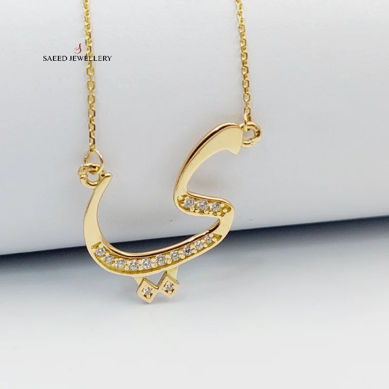 women anniversary necklaces -Arabic Letter Necklace