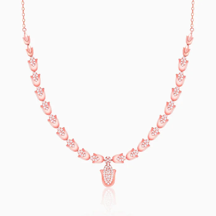 women short necklaces -Rose Gold Classic Hamsa Necklace