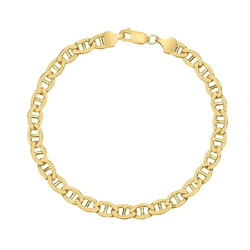 women minimalist bracelets -14K Yellow Gold Filled 5.6MM Mariner Link Chain Bracelet with Lobster Clasp