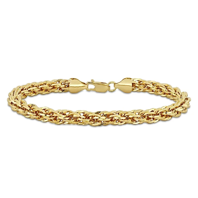 women trendy bracelets -Miadora 6mm Infinity Rope Chain Bracelet in 14k Yellow Gold - 9 in