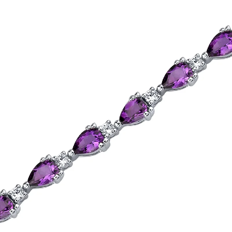 women layered bracelets -5.5 ct Amethyst Tennis Bracelet in Sterling Silver