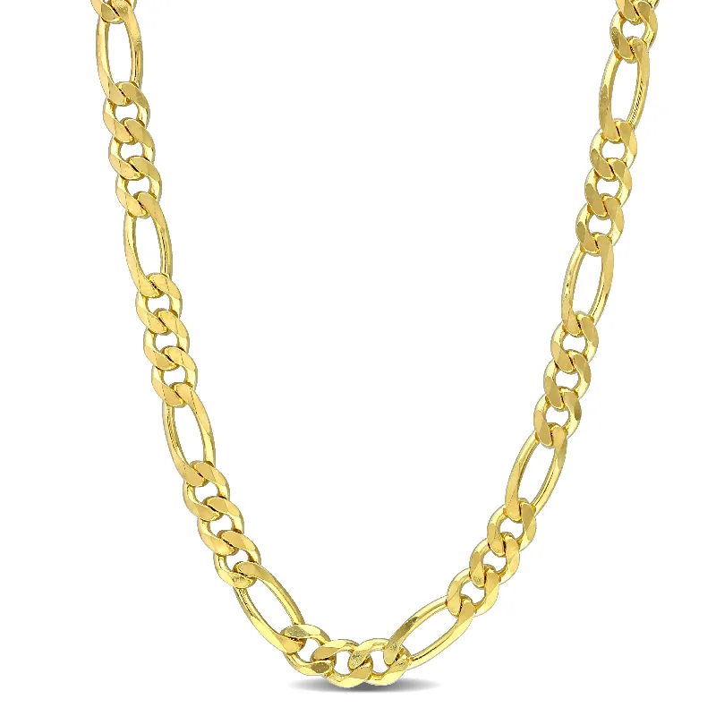 women vintage-inspired necklaces -Miadora 18kt Yellow Gold Plated Sterling Silver Figaro Necklace