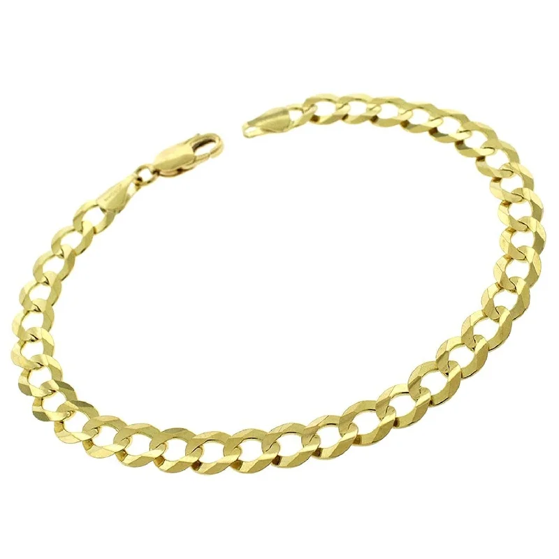 women vintage bangles -10K Yellow Gold 7MM Solid Cuban Curb Link Bracelet Chain 8.5", Gold Bracelet for Men & Women, 100% Real 10K Gold