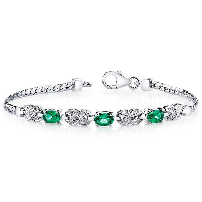 women vibrant bangles -1.25 ct Emerald Tennis Bracelet in Sterling Silver