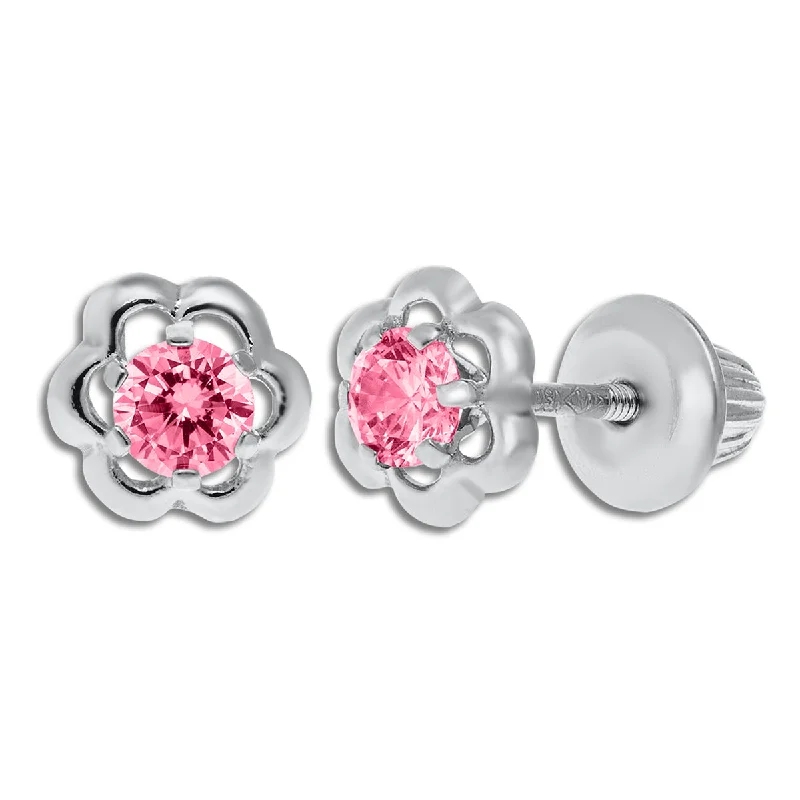 women drop earrings for women -Kiddie Kraft Sterling Silver Childrens Flower Stud Earrings