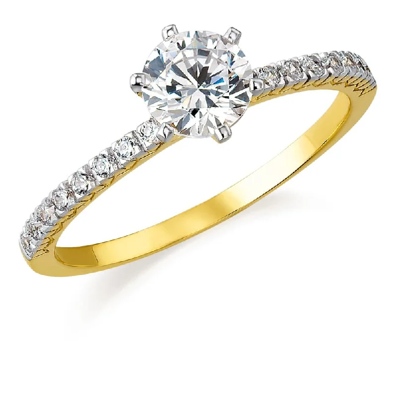 women halo rings -Millennium Solitaire Ring