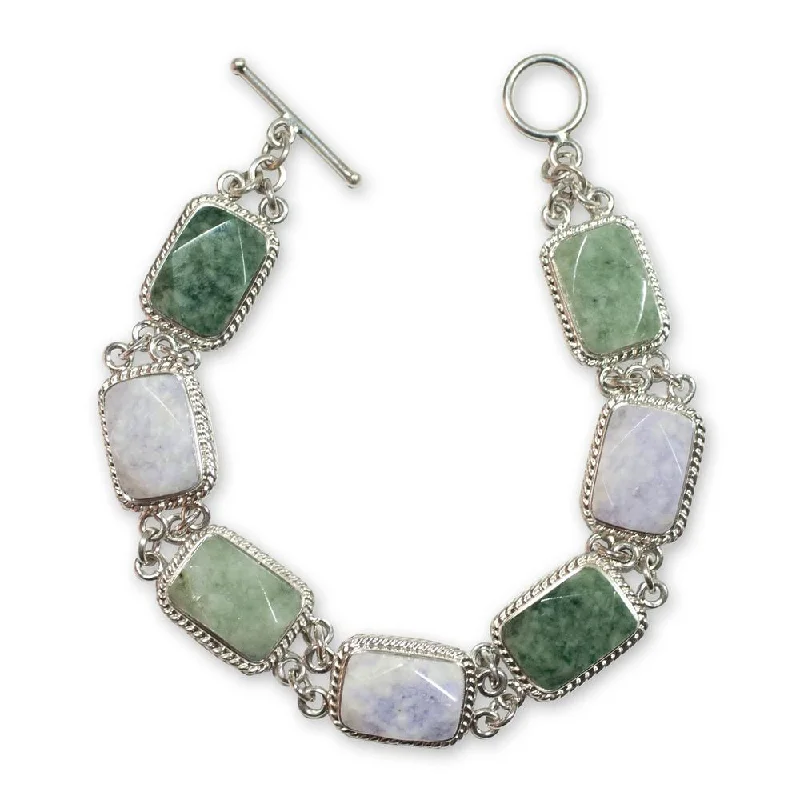 women sparkling bracelets -Handmade Jade Link Bracelet, 'Maya Beauty' (7.25 Inch) (Guatemala)