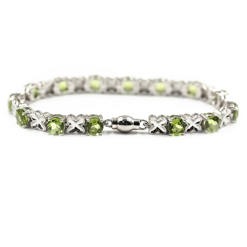 women elegant bangles -925 Sterling Silver Peridot Bracelet