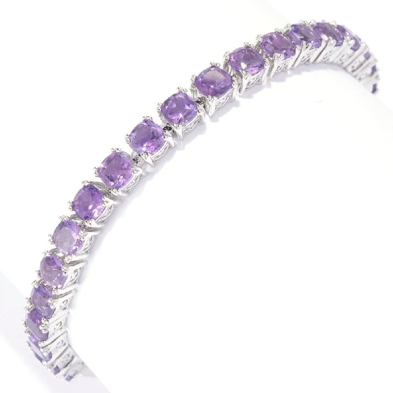 women bridal jewelry bracelets -925 Sterling Silver African Amethyst Tennis Bracelet