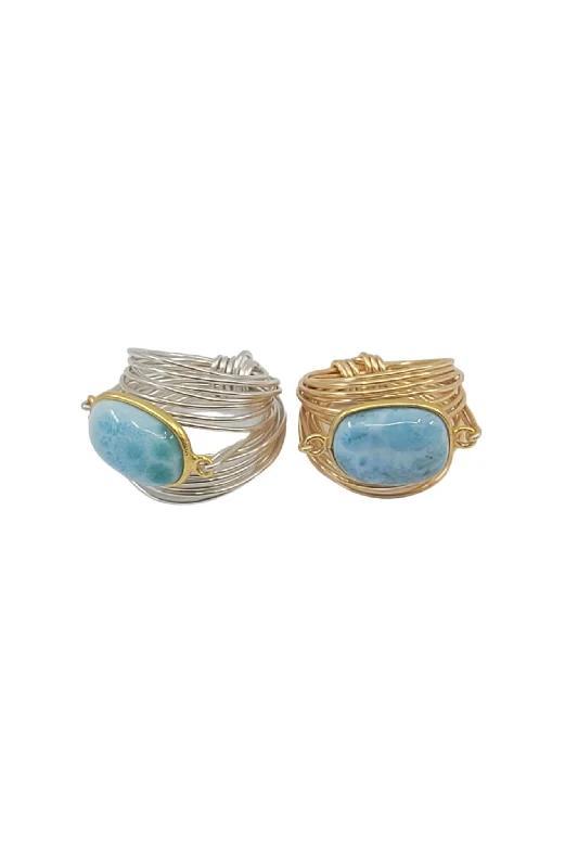 women solitaire engagement rings -Torrey Ring in Larimar