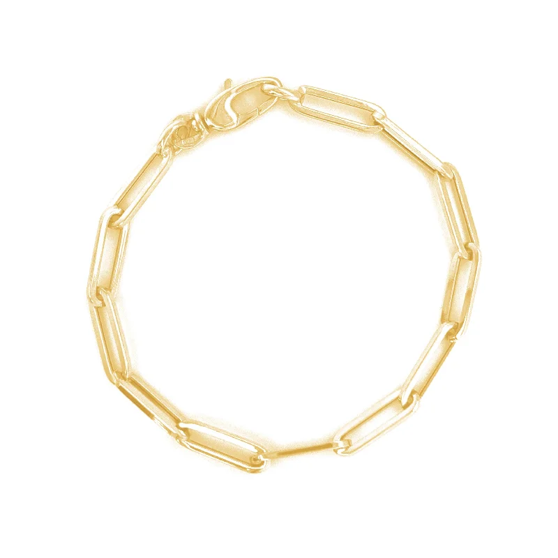 women stacked bracelet sets -Joelle Gold Paperclip Link Chain Bracelet 14K Gold