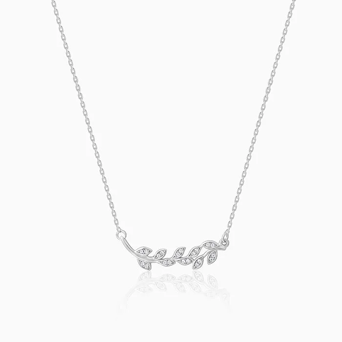 women luxury designer necklaces -Anushka Sharma Silver Leaf Necklace