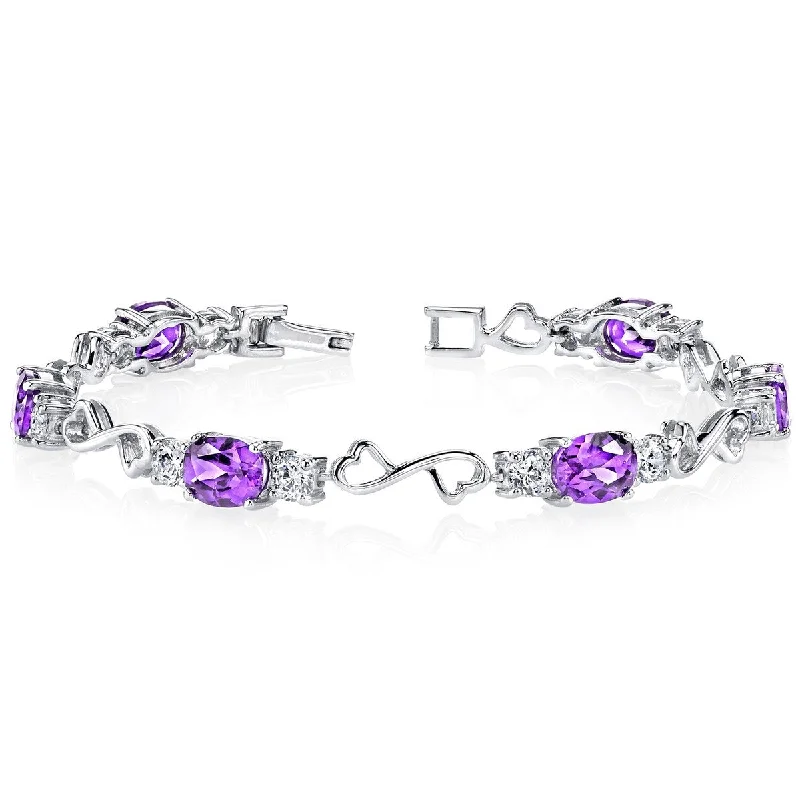 women silver bangles -6 ct Amethyst Tennis Bracelet in Sterling Silver